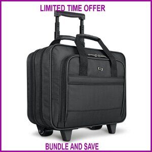 Rolling Laptop Bag with Wheels, Carry-On Size, Fits 15.6" Computer